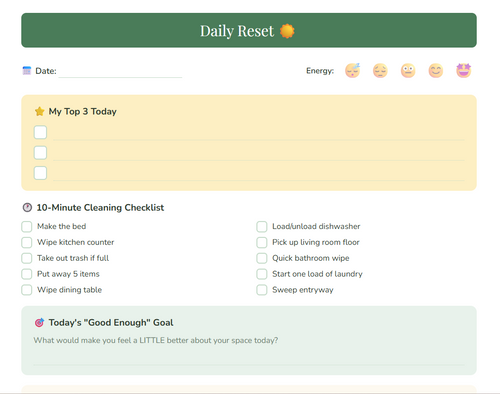 ADHD-Friendly Cleaning Planner | Digital Download